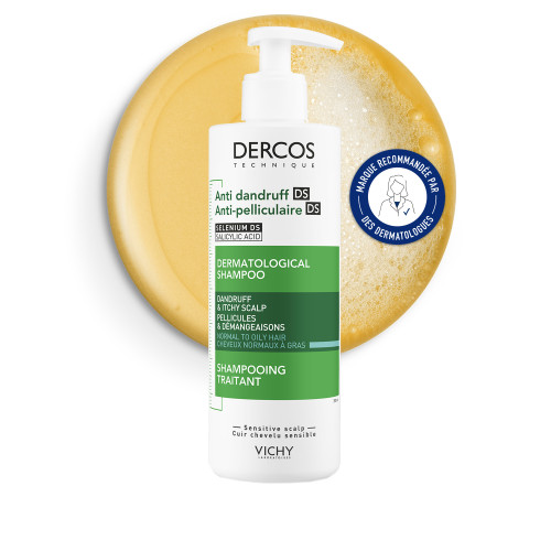 Dercos Shampoing Traitant Anti-Pelliculaire Cheveux Normaux à Gras 390 ml