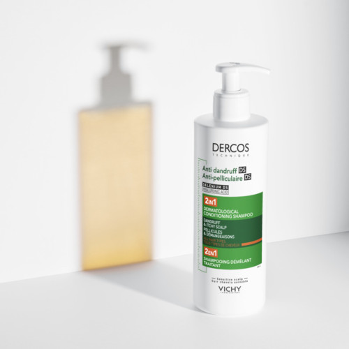 Dercos Anti-Pelliculaire 2 en 1 Shampooing Démêlant Traitant 390 ml