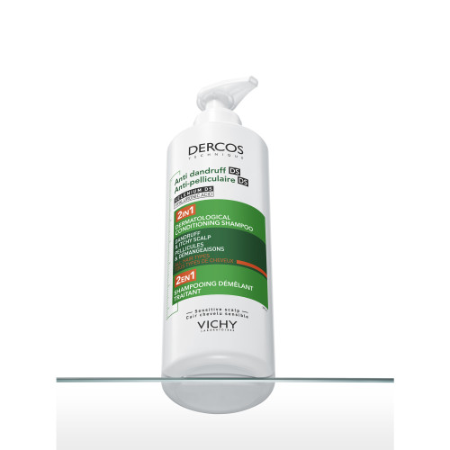 Dercos Anti-Pelliculaire 2 en 1 Shampooing Démêlant Traitant 390 ml