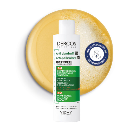 Dercos Anti Pelliculaire 2 en 1 Shampooing Démêlant Traitant 200 ml