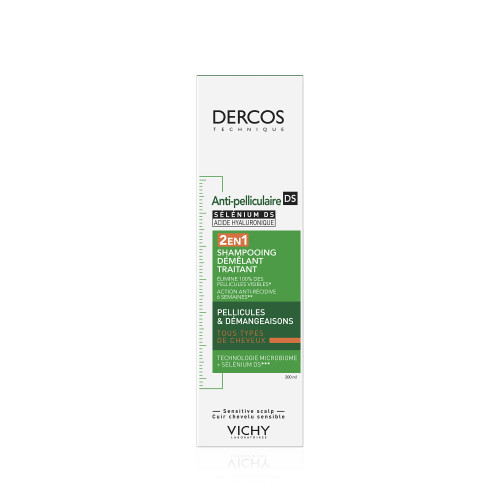 Dercos Anti Pelliculaire 2 en 1 Shampooing Démêlant Traitant 200 ml