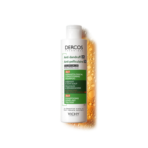 Dercos Anti Pelliculaire 2 en 1 Shampooing Démêlant Traitant 200 ml