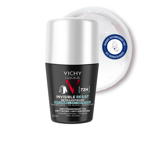 Homme déodorant Invisible Resist Dermo-détranspirant 72 h bille 50 ml