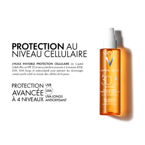 Vichy Capital Soleil SPF 30 200ml Protection Solaire Huile Invisible