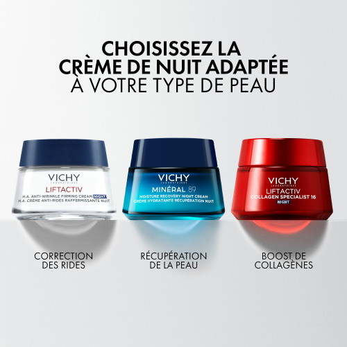 Vichy Minéral 89 Crème Nuit 50ml Hydratation et Régénération Peau
