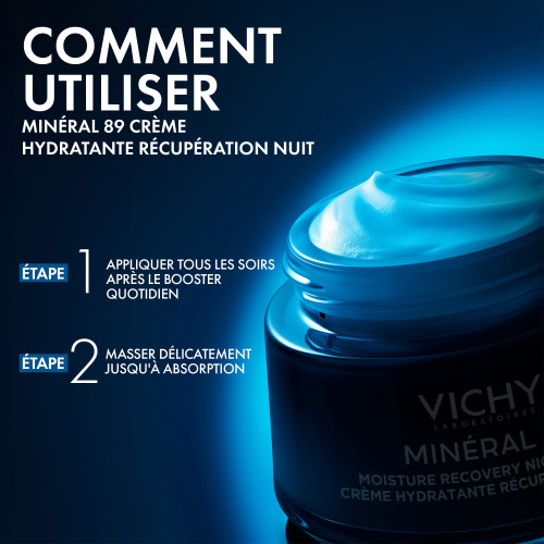 Vichy Minéral 89 Crème Nuit 50ml Hydratation et Régénération Peau