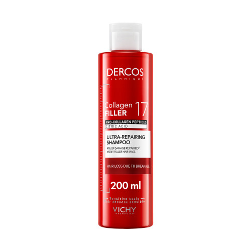 Vichy Dercos Collagen Filler 17 Shampooing 200 ml Force & Volume Cheveux