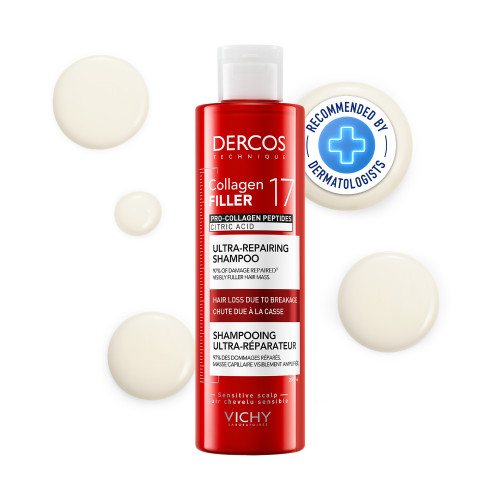 Vichy Dercos Collagen Filler 17 Shampooing 200 ml Force & Volume Cheveux