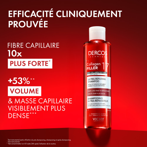 Vichy Dercos Collagen Filler 17 Shampooing 200 ml Force & Volume Cheveux
