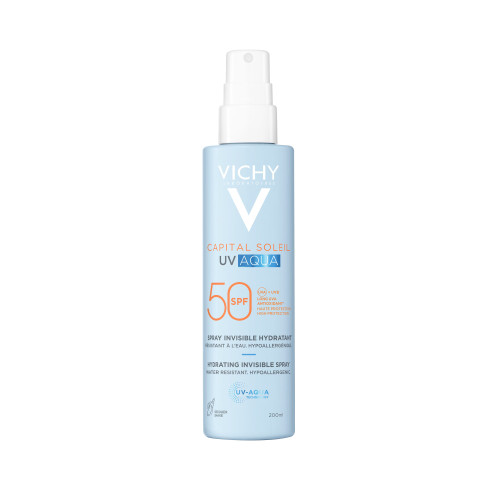 Vichy SPF50 UV AQUA : Protection solaire invisible & hydratante 200ml