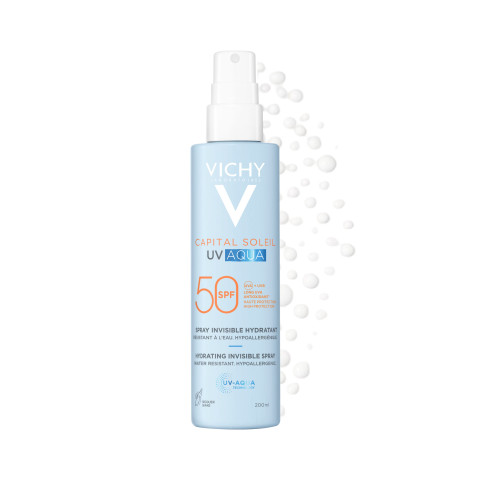 Vichy SPF50 UV AQUA : Protection solaire invisible & hydratante 200ml
