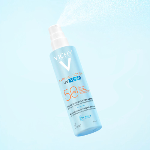 Vichy SPF50 UV AQUA : Protection solaire invisible & hydratante 200ml