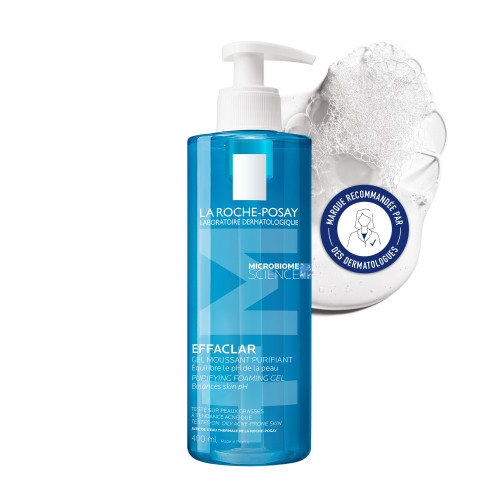 La Roche Posay Effaclar Gel 400mL - Purifie et Nettoie Peaux Grasses