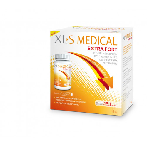 XL-S Medical Extra Fort 120 Comprimés - Capteur Graisses et Glucides
