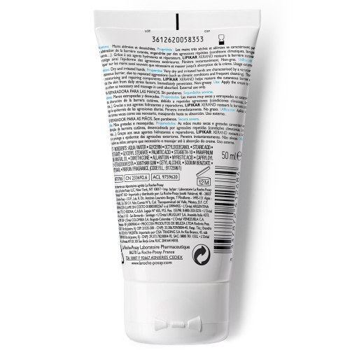 La Roche Posay Lipikar Xerand 50mL - Soin Réparateur Mains Sévères