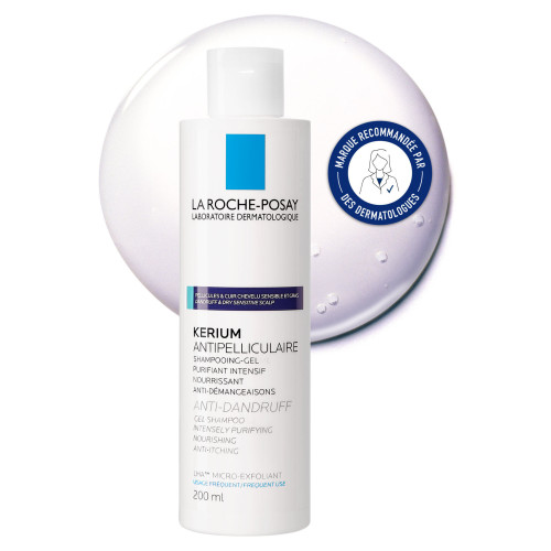 La Roche Posay Kerium 200mL - Shampoing Antipelliculaire Cheveux Gras