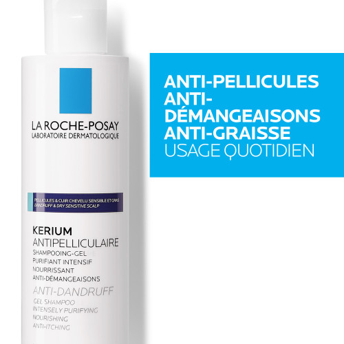La Roche Posay Kerium 200mL - Shampoing Antipelliculaire Cheveux Gras