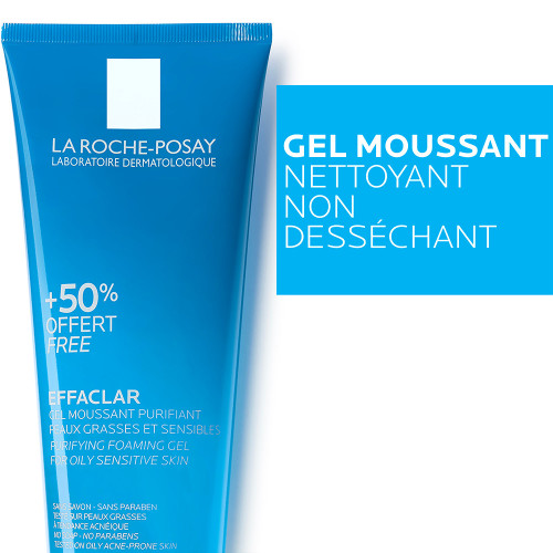 La Roche Posay Effaclar Gel 300mL - Purifiant Peau Grasse 50% Offert