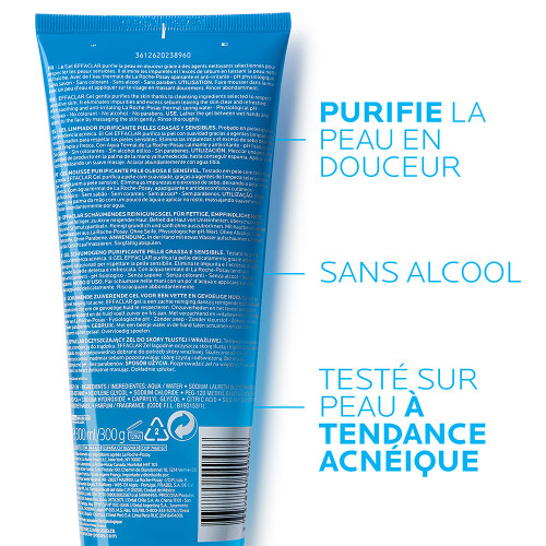 La Roche Posay Effaclar Gel 300mL - Purifiant Peau Grasse 50% Offert