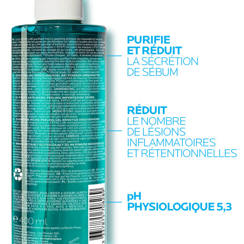 La Roche Posay Effaclar Gel Purifiant 400ml - Soin Acnéique
