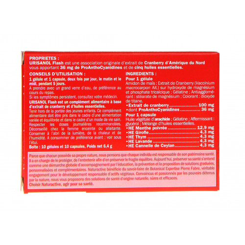 Naturactive Urisanol Flash 10 Capsules + Gélules - Soutien Urinaire