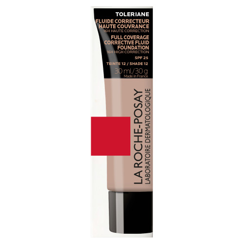 TOLERIANE - Fond de Teint Fluide Correcteur n°12 SPF25 Haute Couvrance Visage 30 ml