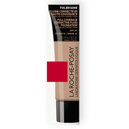 TOLERIANE - Fond de Teint Fluide Correcteur n°13 SPF25 Haute Couvrance Visage, 30ml
