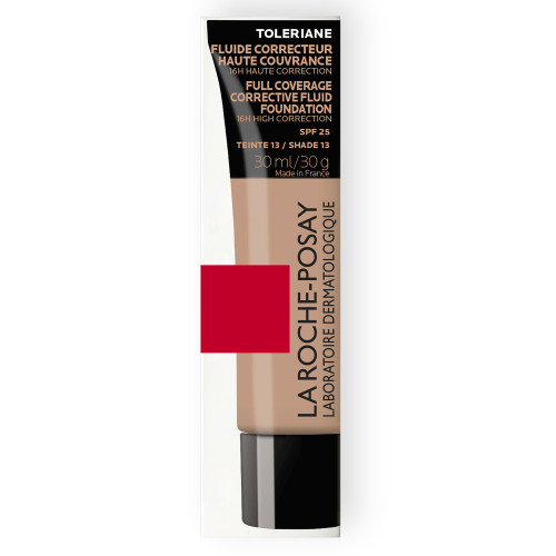 TOLERIANE - Fond de Teint Fluide Correcteur n°13 SPF25 Haute Couvrance Visage, 30ml
