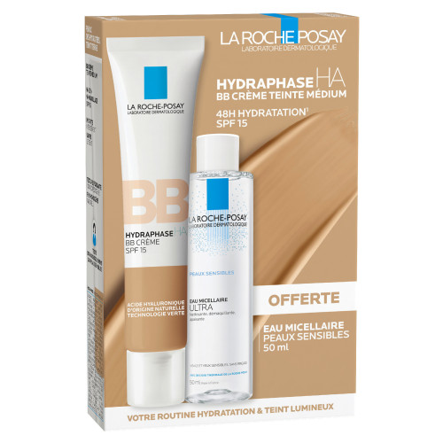 HYDRAPHASE HA COFFRET BB Crème Teinte Medium 40 ml + Eau Micellaire 50 ml Offerte
