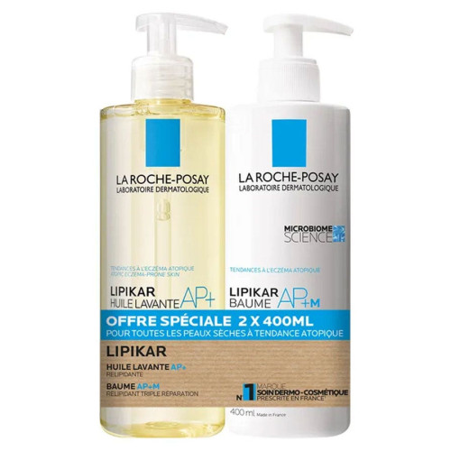 Lipikar Huile Lavante AP+ et Baume Relipidant AP+M 2 x 400 ml