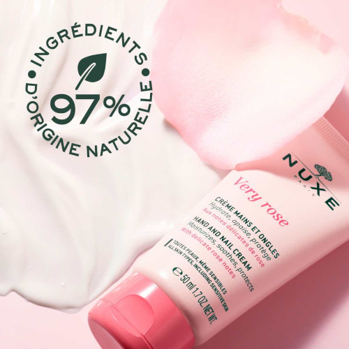 VERY ROSE - Crème Mains et Ongles - Tous Types de Peaux, 50ml