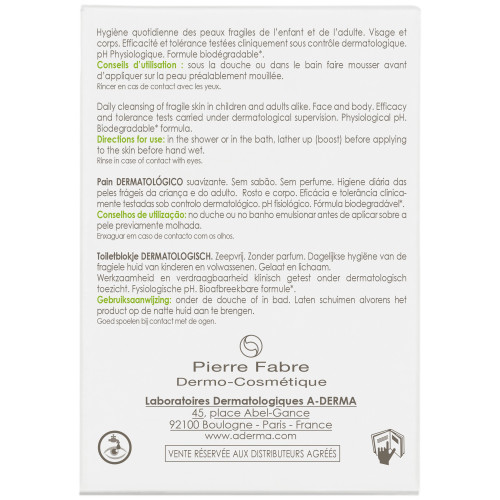 Aderma Soins Originels 100g - Nettoie et Apaise Peaux Sensibles