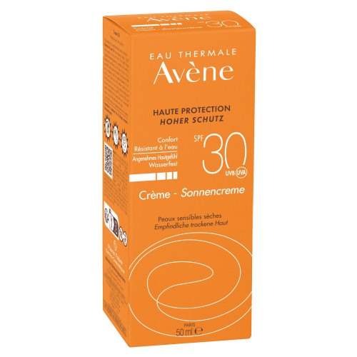 AVENE SOLAIRE Crème SPF30 50mL - Haute Protection Peaux Sensibles