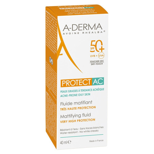 Aderma Protect AC Fluide Matifiant SPF 50+ 40mL - Protection et Matité