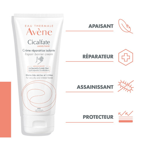 AVENE Cicalfate Mains 100mL - Réparation rapide pour mains sèches