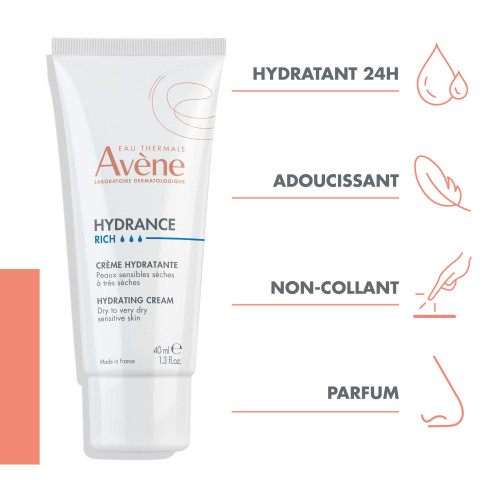 AVENE HYDRANCE Optimale Riche 40mL - Hydratation durable peaux sèches