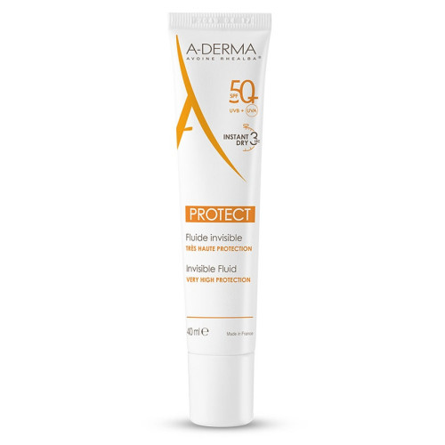 Aderma Protect Fluide Invisible SPF 50+ 40ml - Protection Peau Fragile