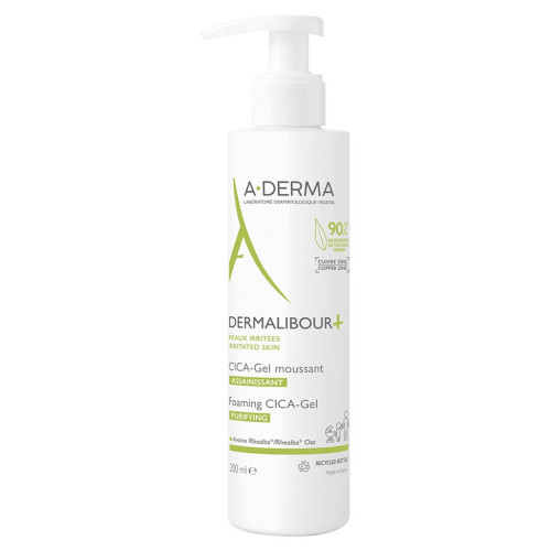 ADERMA DERMALIBOUR+ CICA Gel Moussant 200ml - Apaisant Peaux Sensibles