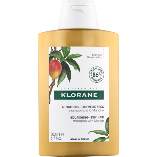 Klorane Shampooing Nutrition Mangue 200ml - Cheveux Doux Brillants