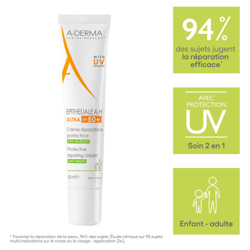 ADERMA Epitheliale AH Ultra 100ml - Réparation Peau SPF50+