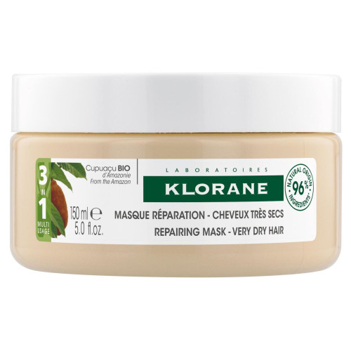 Klorane Masque Réparation Cupuaçu Bio 150ml - Cheveux Doux Brillants