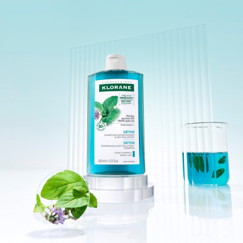 Klorane Detox Shampooing Menthe Bio 200ml - Purifie et Protège