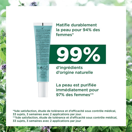Klorane Crème Pureté Menthe Bio 40ml - Purifie et Matifie