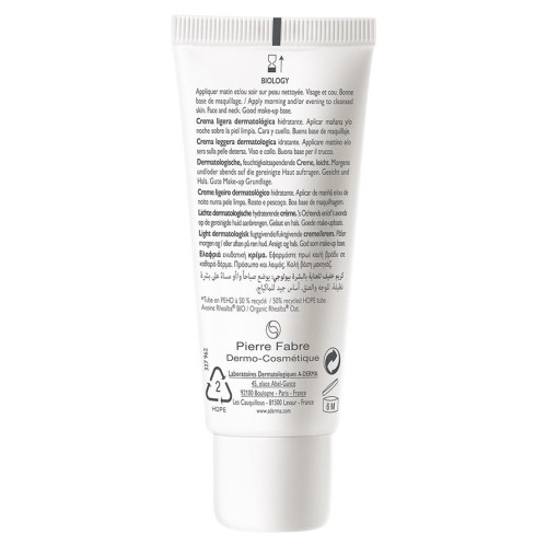 Aderma Biology Crème Légère 40ml - Hydratation 24h, Protection Peau