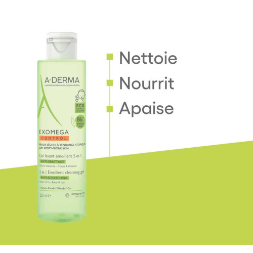 ADERMA Exomega Gel Lavant Doux Anti-Grattage 200ml