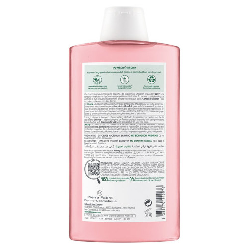 Shampooing Pivoine KLORANE 400ml - Apaisant Cuir Chevelu Sensible