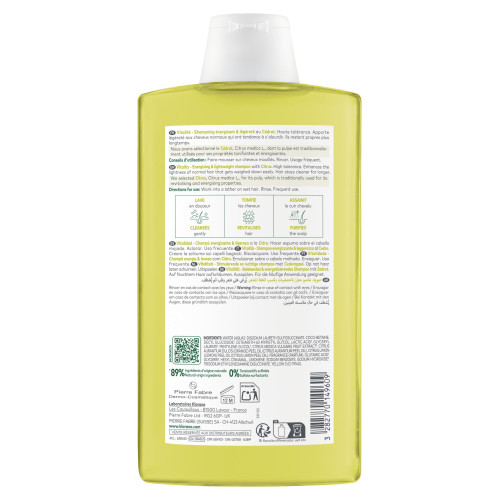 Klorane Shampoing Cédrat 400ml - Légèreté et Fraîcheur
