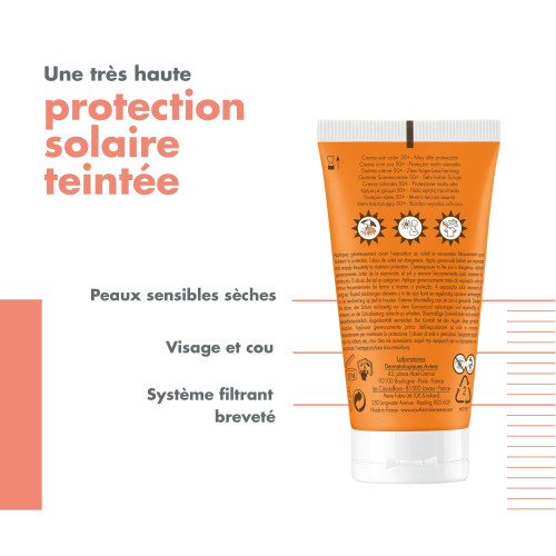 AVENE Crème Teintée SPF50+ 50ml - Protection et Hydratation 8h