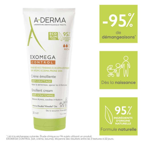 ADERMA Exomega Control 200ml - Apaise et nourrit peaux atopiques