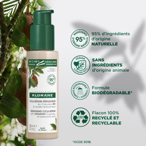 Klorane Cica-Sérum 100ml - Réparation Intense Cheveux Abîmés
